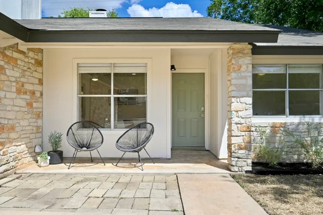 a front view of a house with entryway