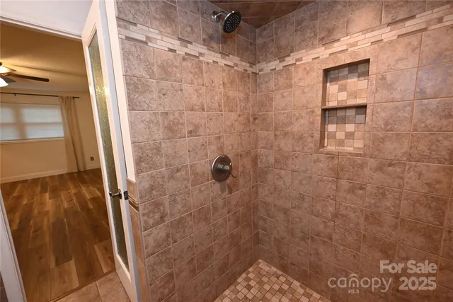 a bathroom with a shower