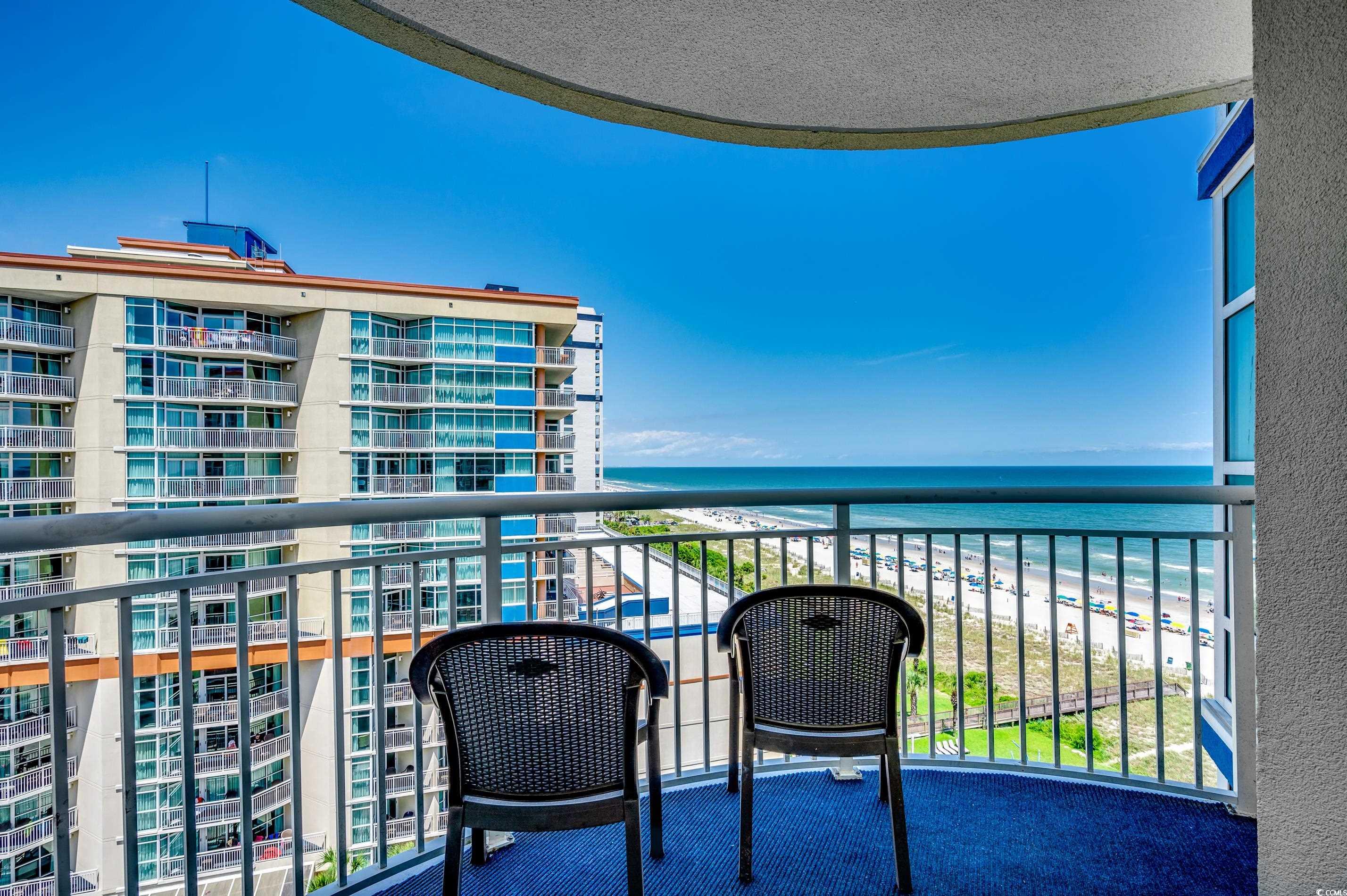 5200 North Ocean Boulevard, Unit 1037 Myrtle Beach, SC 29577 - Photo 20 of 40 Balcony with view of water and beach
