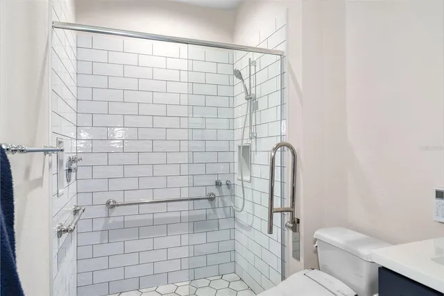 a bathroom with a shower