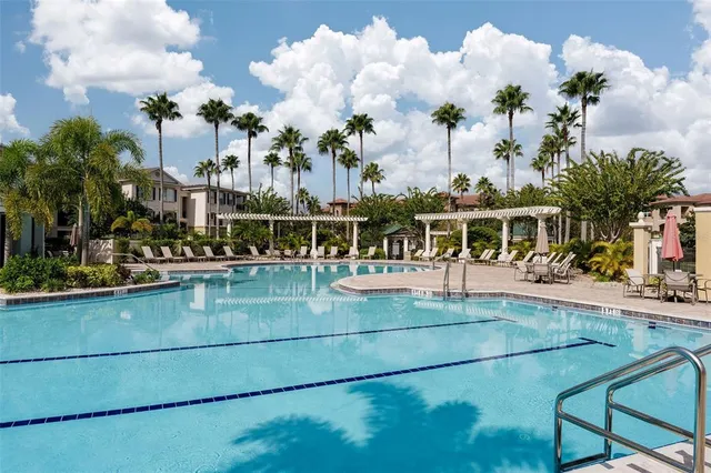 a view of a house with a swimming pool