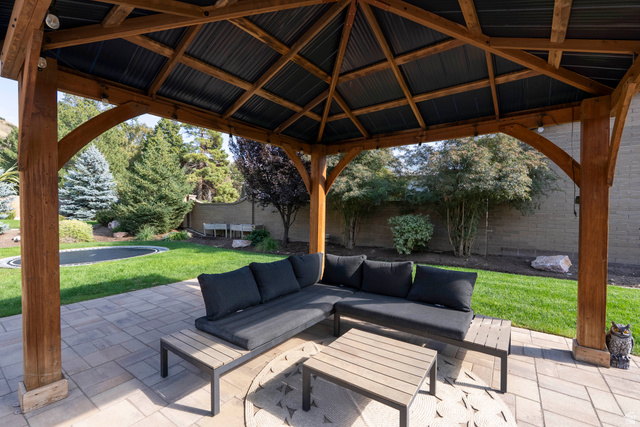 687 South 2080th Street East Springville, UT 84663 - Photo 113 of 149 Wood-framed gazebo featuring a corrugated metal roof