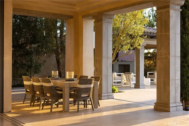 a lobby with a couch