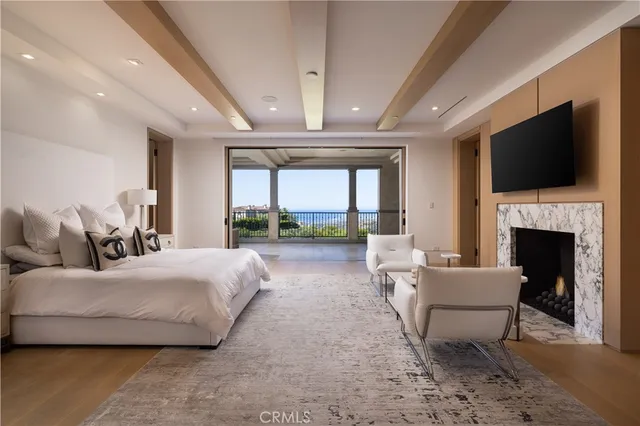 a view of a lake with a city