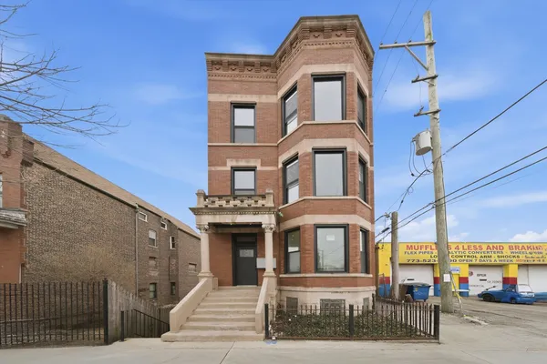 a front view of a building