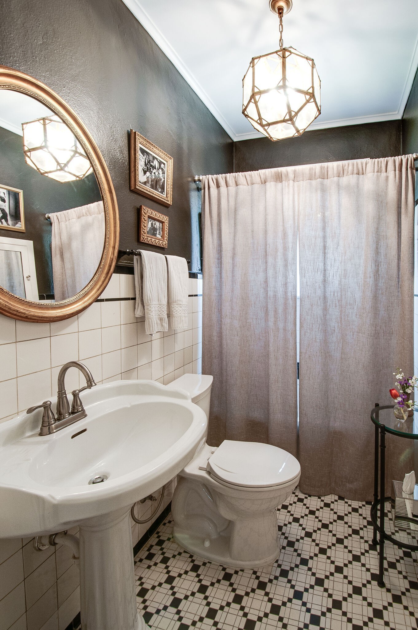 216 Cherokee Road Nashville, TN 37205 - Photo 17 of 39 a bathroom with a sink and a mirror