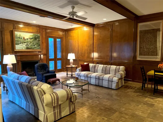 a living room with furniture