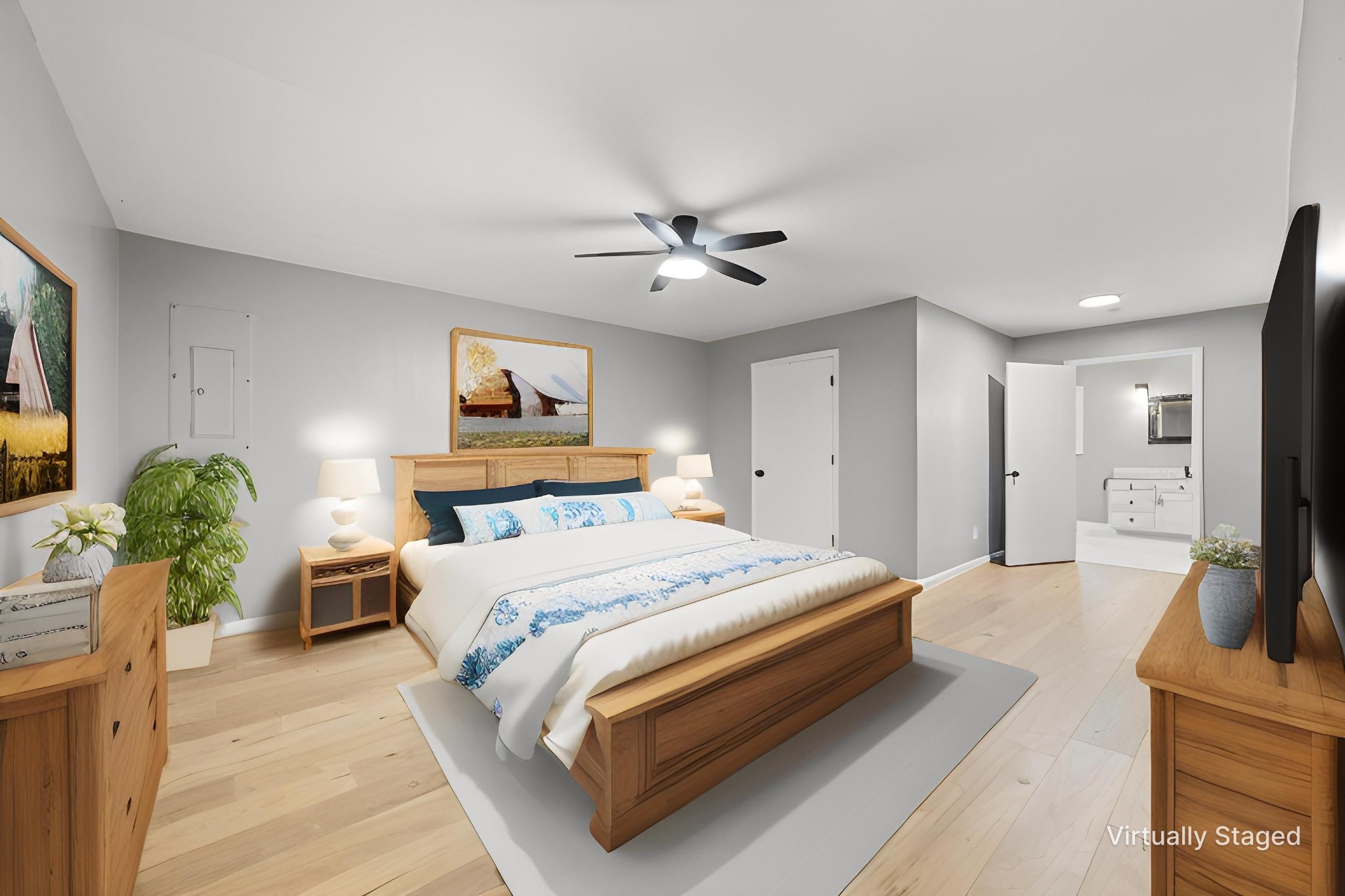 245 South Mill Street Linden, TN 37096 - Photo 13 of 30 a bedroom with a bed and ceiling fan