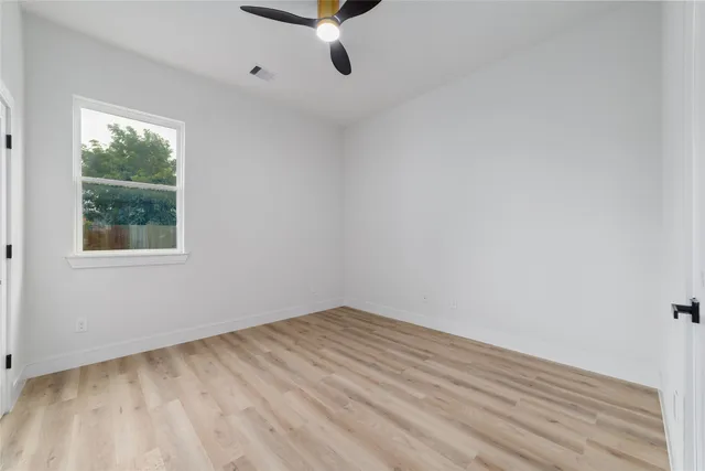 a view of a room with a window