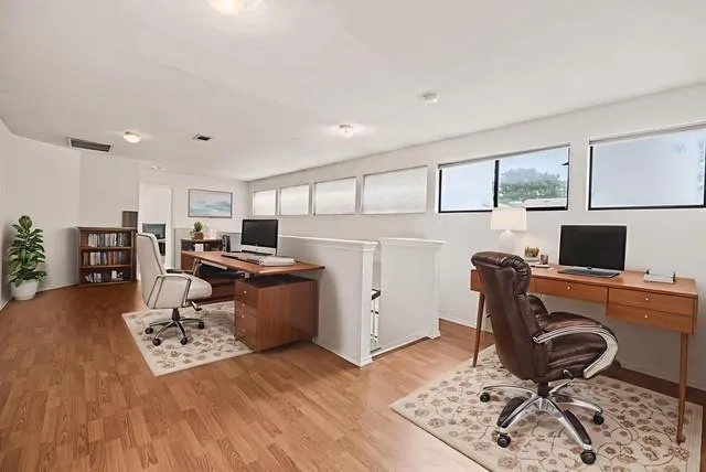 a backyard of a house with lots of green space