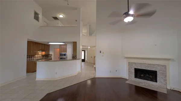 a view of a livingroom with a fireplace