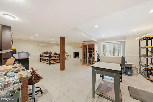 a room with furniture and a table