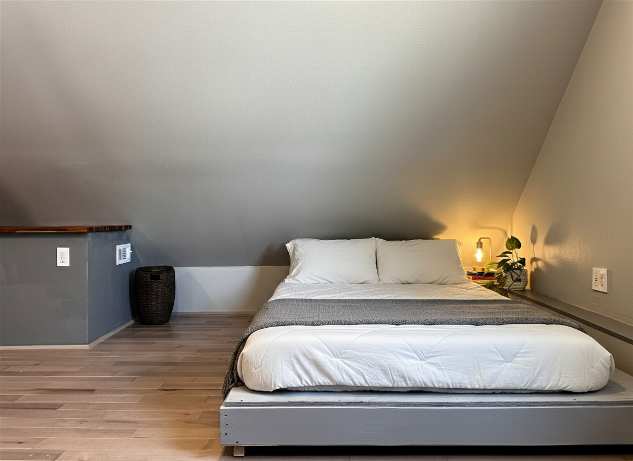 914 East 39th Street, Unit 2 Austin, TX 78751 - Photo 19 of 34 Bedroom with light wood-style flooring and lofted ceiling