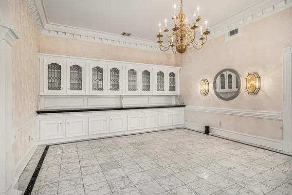 a black and white checkered floor