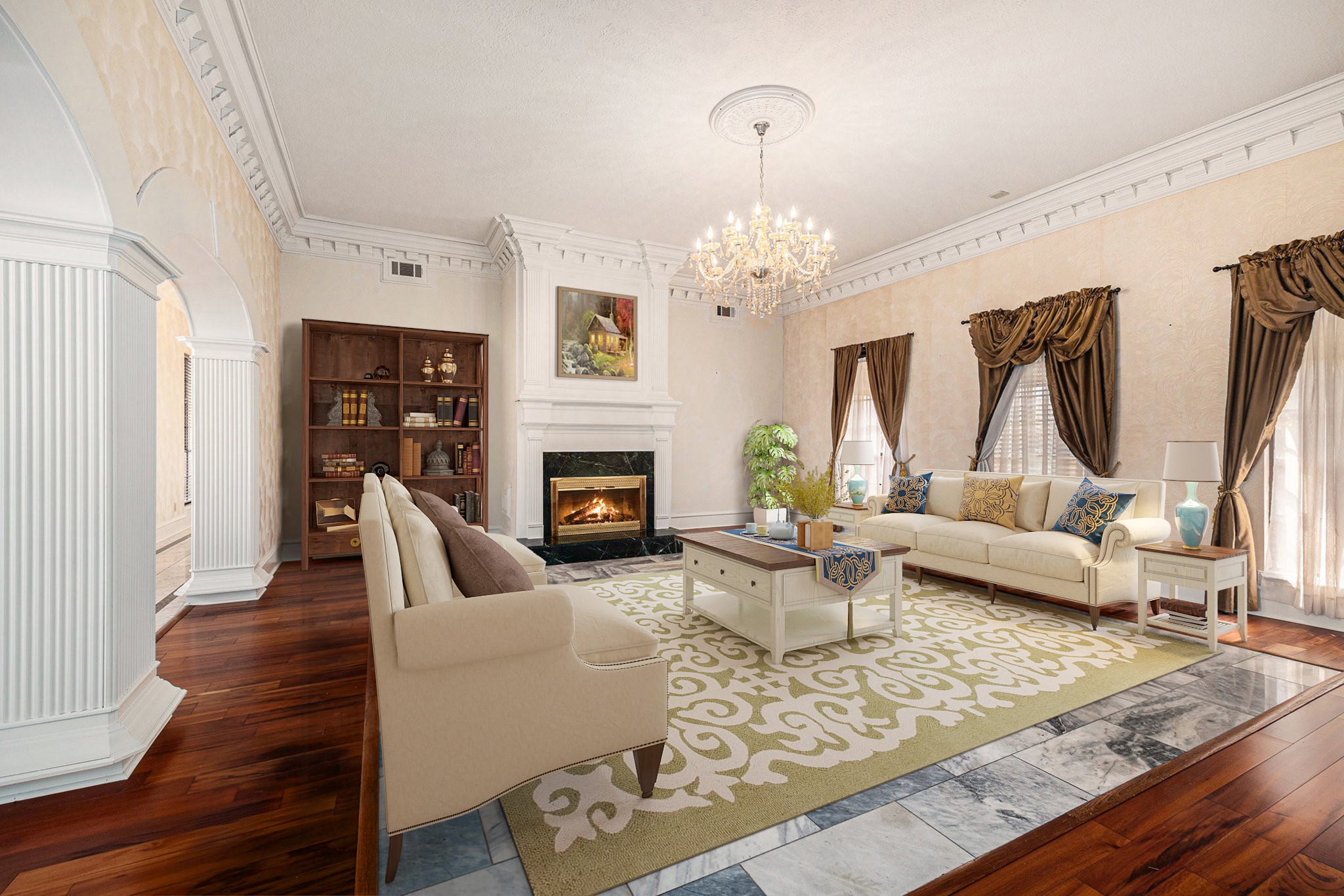 7415 Naremore Drive Spring, TX 77379 - Photo 8 of 47 a living room with furniture and a fireplace