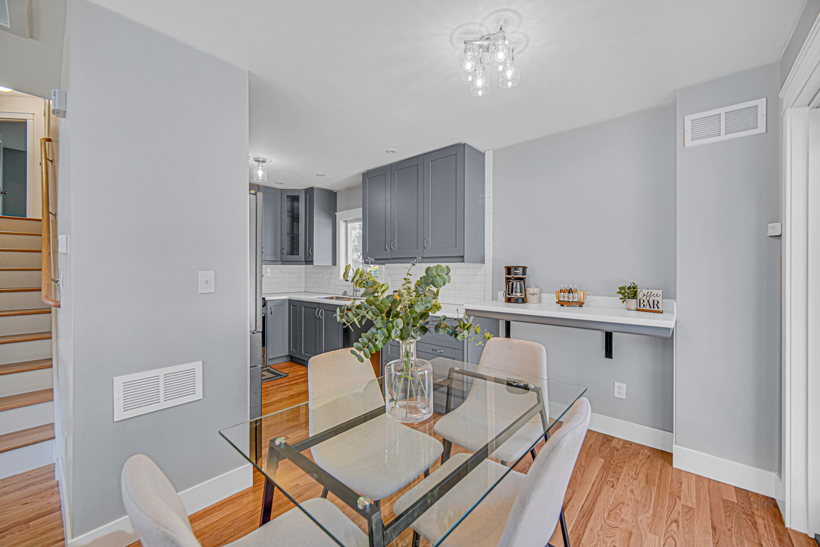 18462 Dixie Highway Homewood, IL 60430 - Photo 9 of 25 a dining room with furniture a chandelier and kitchen view