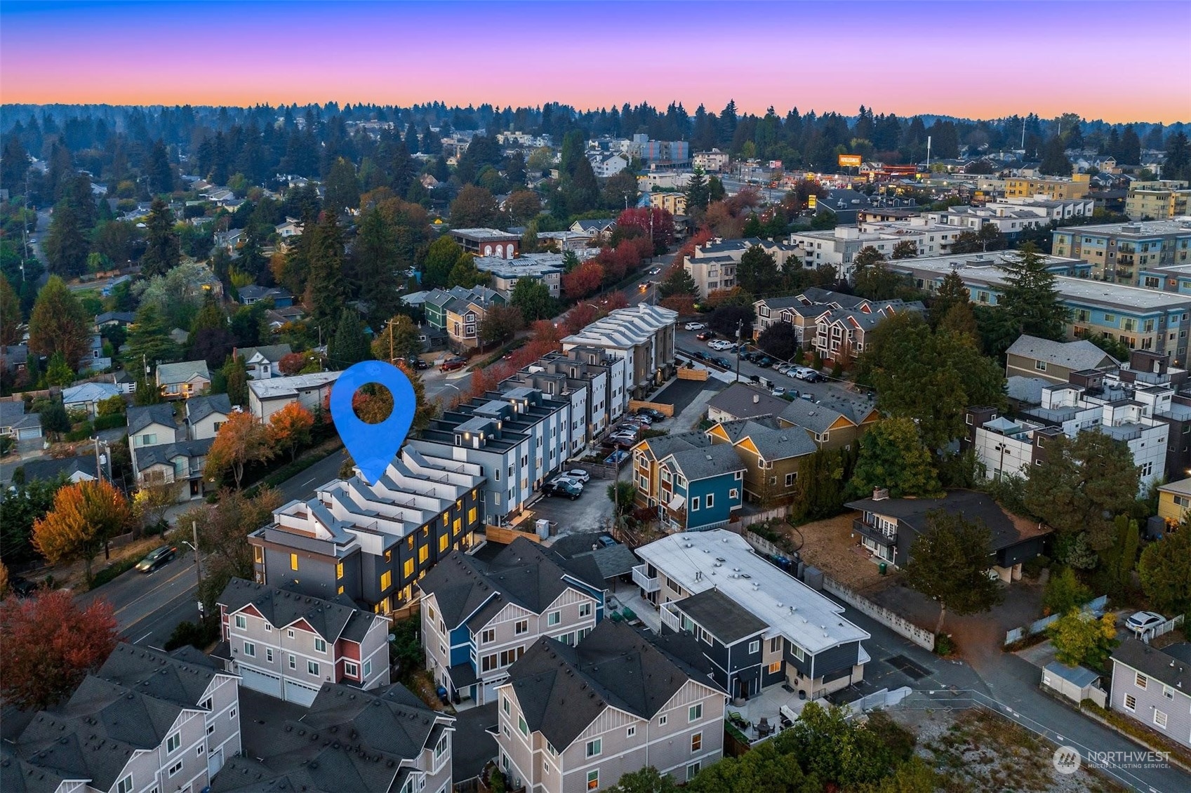 10148 Holman Road Northwest Seattle, WA 98133 - Photo 36 of 38 an aerial view of a city with lots of residential buildings