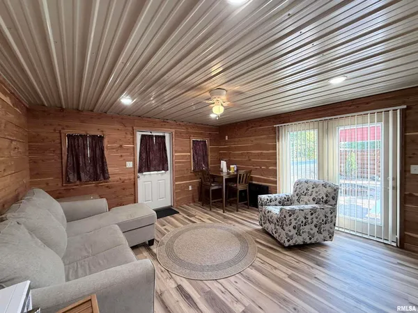 a living room with furniture