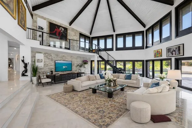 a kitchen with stainless steel appliances lots of counter top space