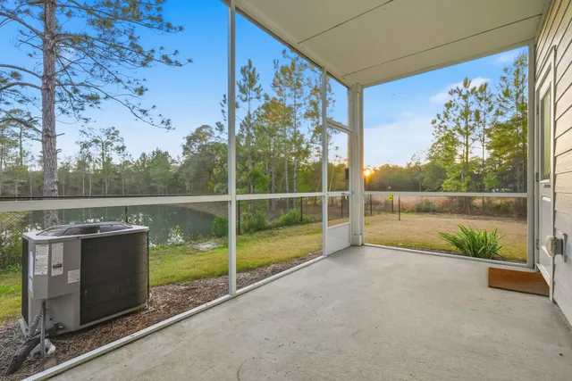 a view of lake from a balcony