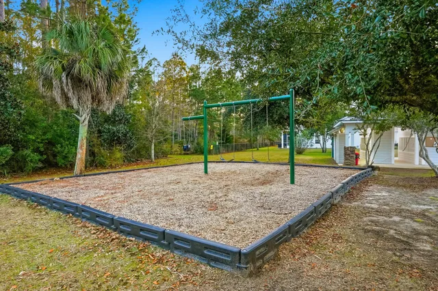 a view of a backyard with trees