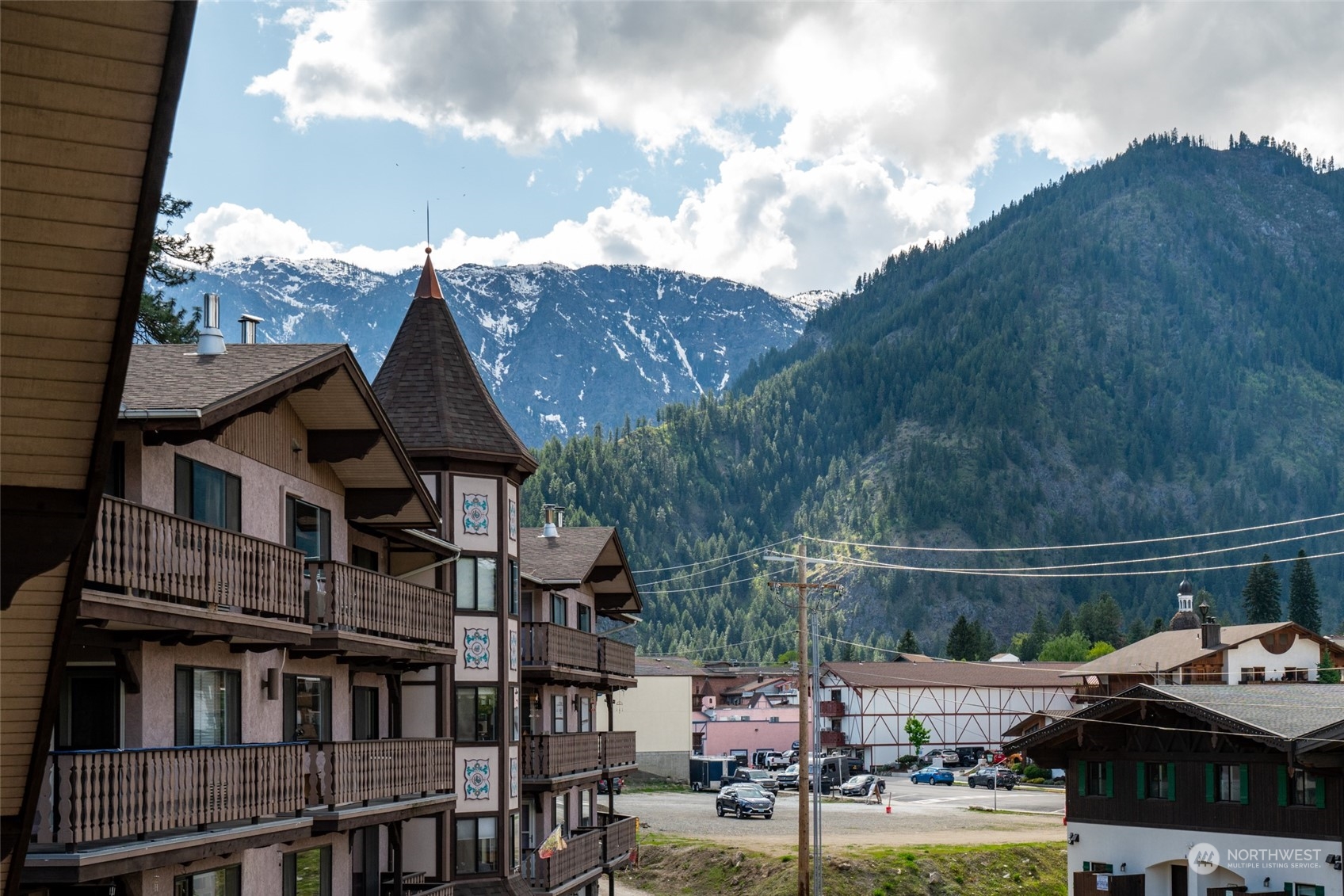 325 Division Street, Unit C Leavenworth, WA 98826 - Photo 3 of 25 a aerial view of a house with swimming pool and trees