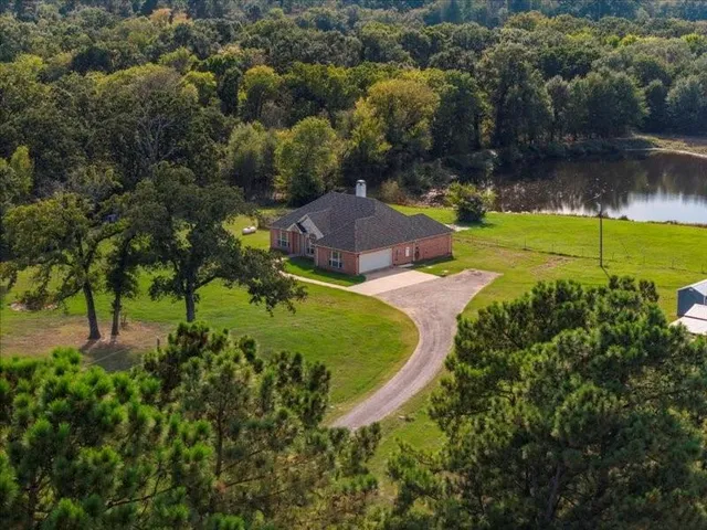 an aerial view of a house