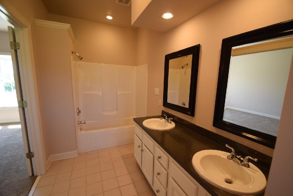 4027 Goodview Town Road Moneta, VA 24121 - Photo 11 of 21 a bathroom with a double vanity sink a mirror and a bathtub