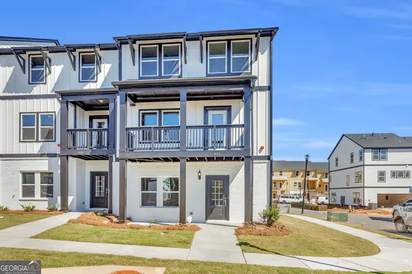 a view of a building with a street