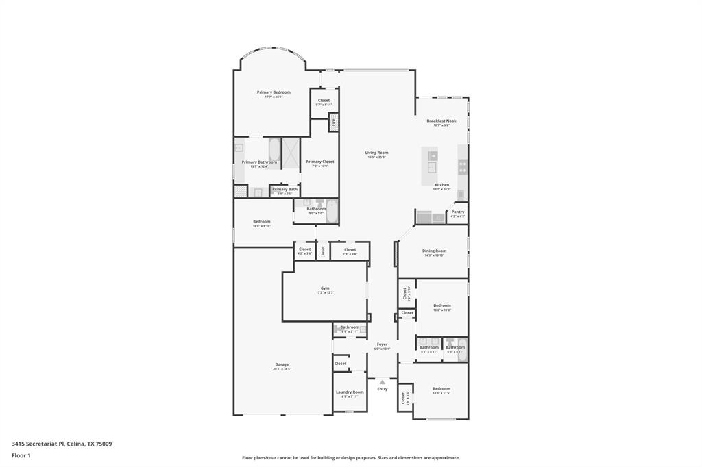 3415 Secretariat Place Celina, TX 75009 - Photo 21 of 40 a picture of a floor plan
