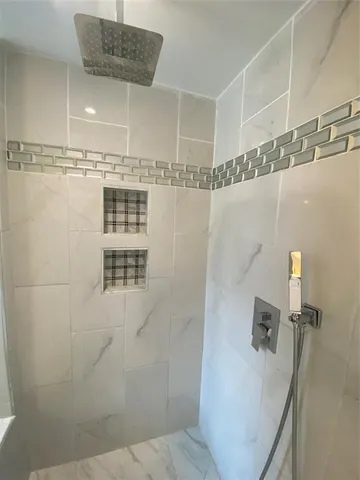 a bathroom with a shower