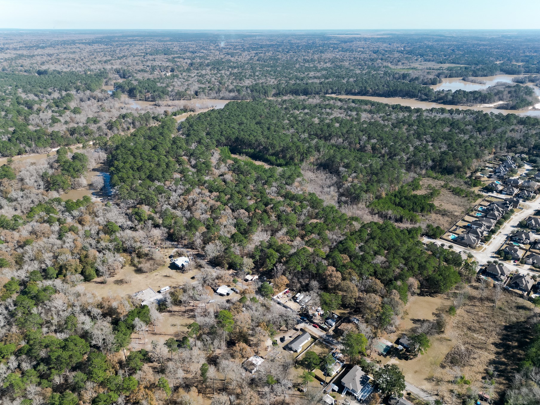 9 Dunnam Road Kingwood, TX 77345 - Photo 32 of 42 a view of a dry yard with green space and fog