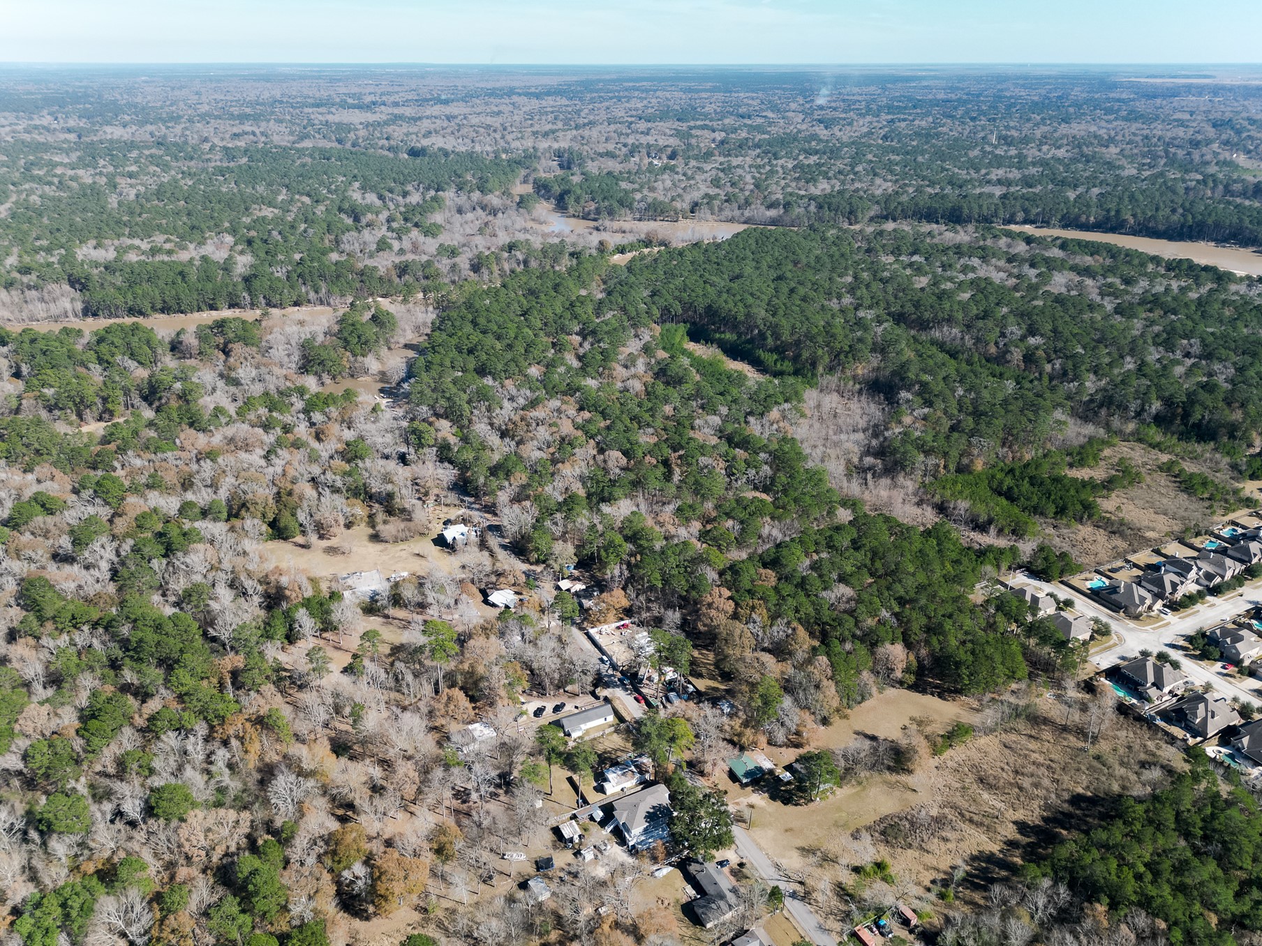 9 Dunnam Road Kingwood, TX 77345 - Photo 33 of 42 a view of a dry yard with green space and fog
