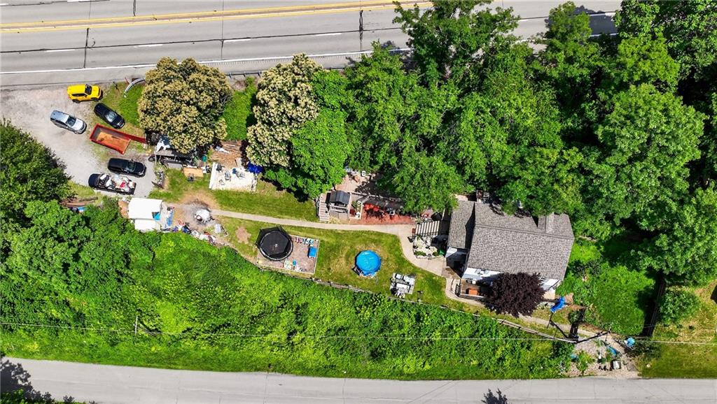 3879 Pittsburgh Road Perryopolis, PA 15473 - Photo 28 of 32 an aerial view of a house with swimming pool and garden view