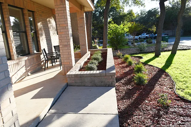 a view of a house with a yard and a large tree