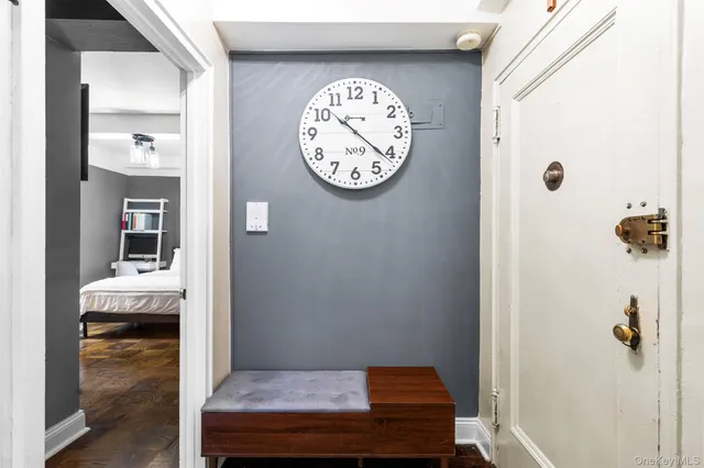 a view of a hallway with entryway
