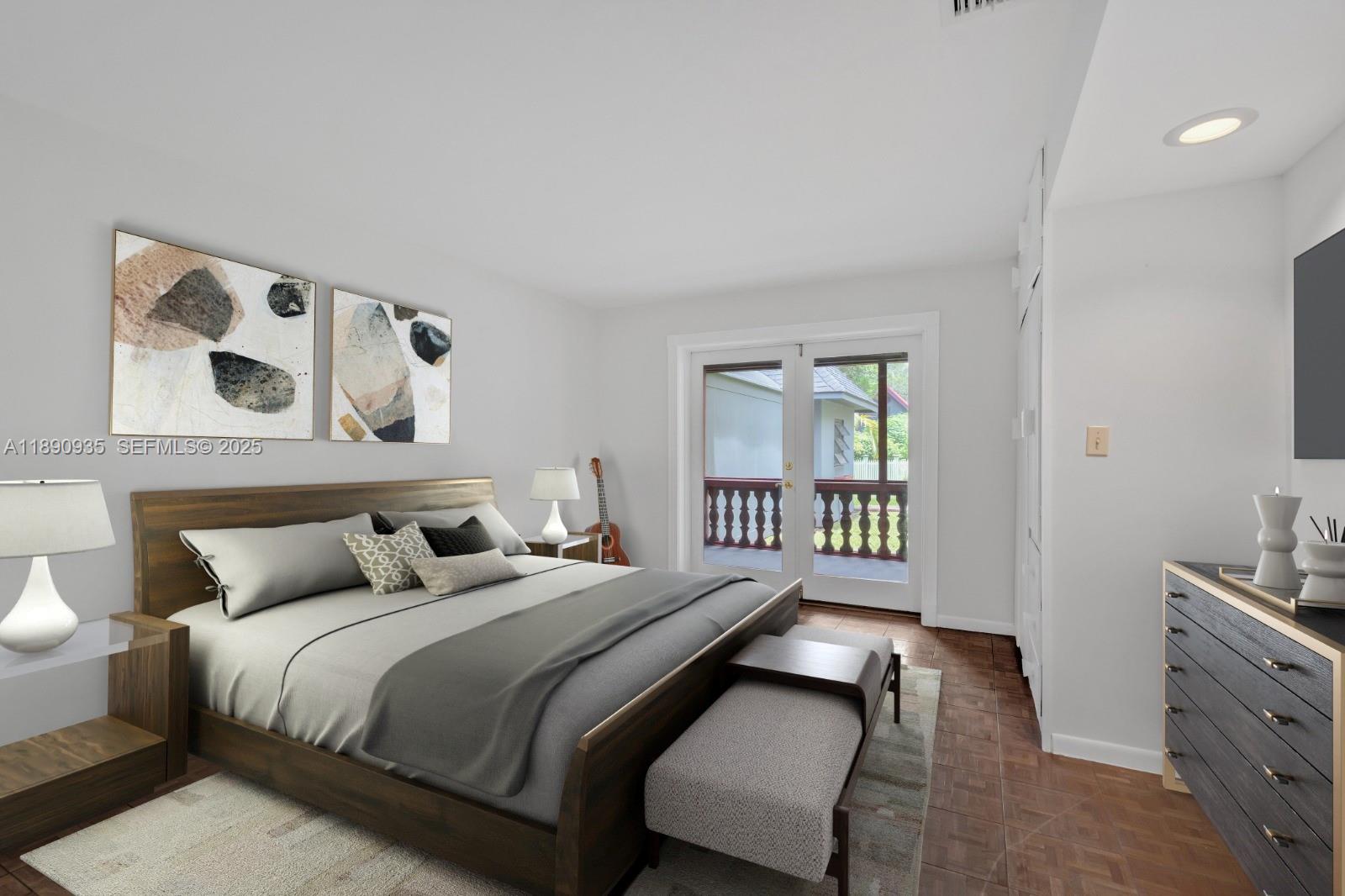 6031 Southwest 82nd Avenue Miami, FL 33143 - Photo 21 of 42 a bedroom with a bed and glass window