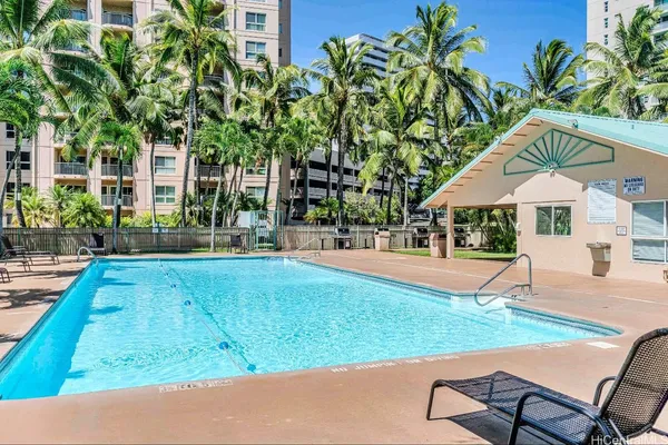 a view of outdoor space yard deck patio and swimming pool