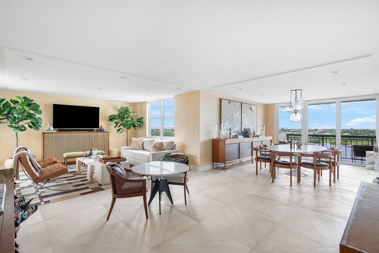 2003 North Ocean Boulevard, Unit 905 Boca Raton, FL 33431 - Photo 16 of 59 a living room with furniture and a flat screen tv