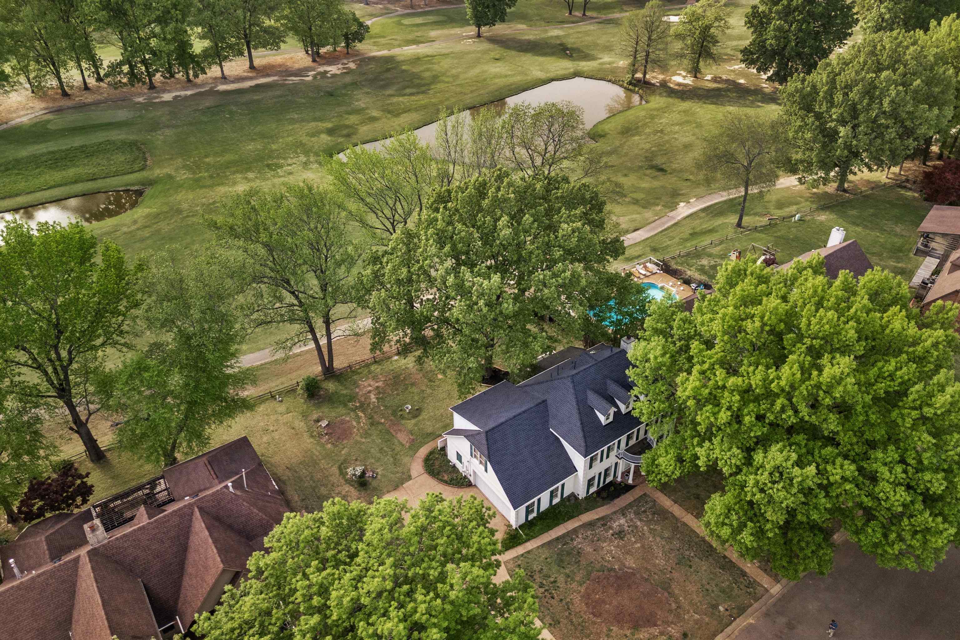 2783 West Levee Oaks Collierville, TN 38017 - Photo 38 of 40 an aerial view of a house with a yard basket ball court and outdoor seating