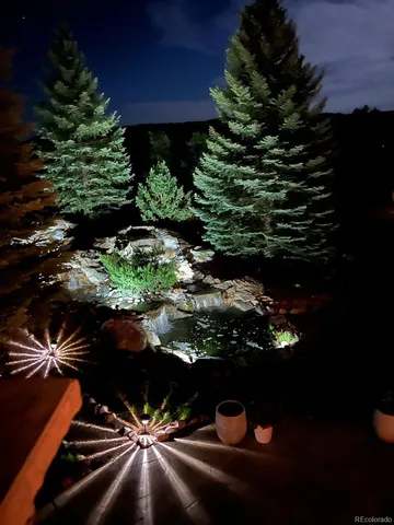 a view of a backyard of a house