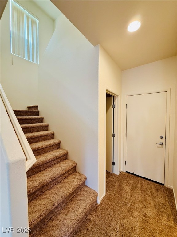 9342 Winebrook Avenue Las Vegas, NV 89148 - Photo 11 of 32 Stairs featuring carpet flooring and recessed lighting