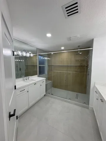 a view of a garden with a houses