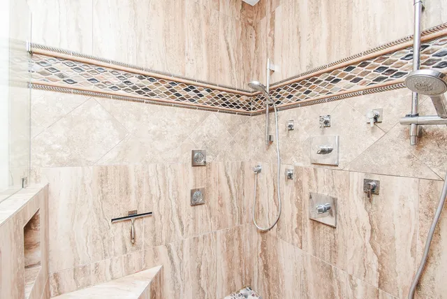 a bathroom with a shower