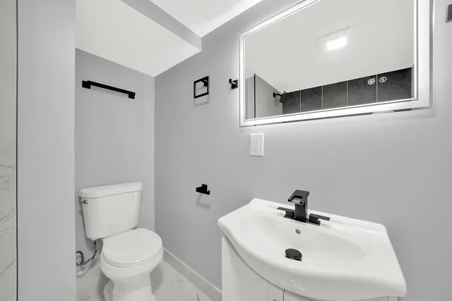 a bathroom with a toilet and a sink