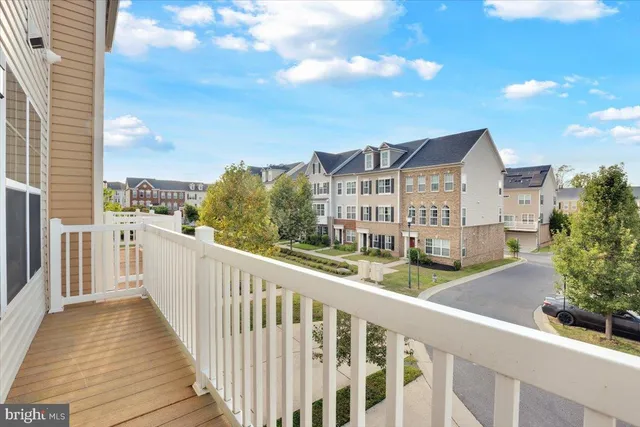 a view of a building from a balcony