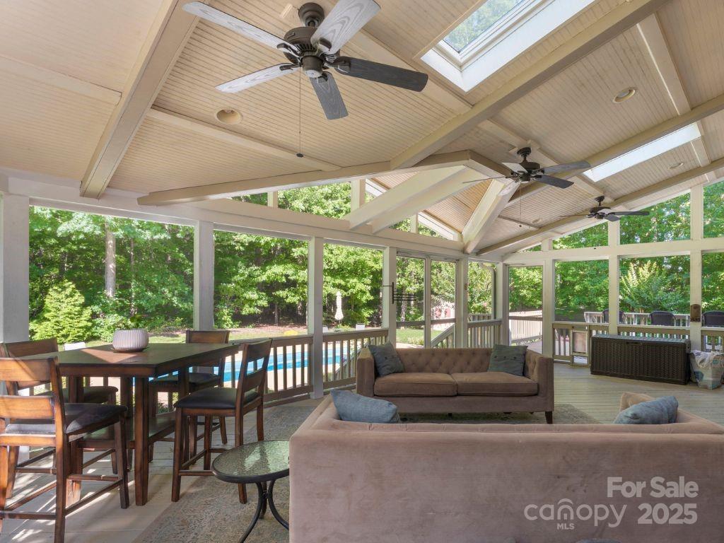 6006 Casswell Circle Matthews, NC 28104 - Photo 32 of 47 a view of a patio with a table chairs and a porch