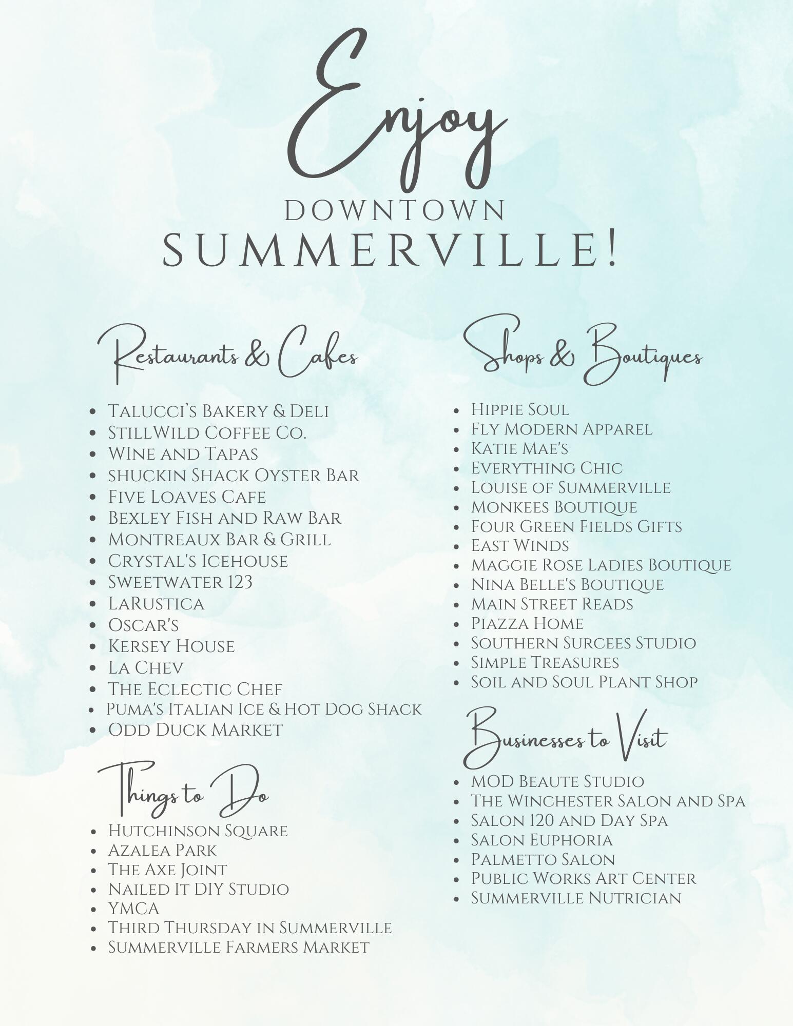 117 Malibu Road Summerville, SC 29483 - Photo 65 of 65 Enjoy Downtown Summerville