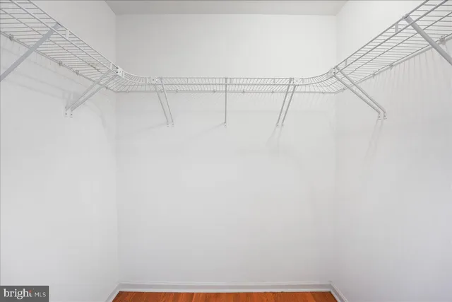 a view of small space with racks on the wall