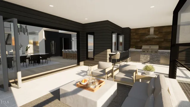 a living room with furniture